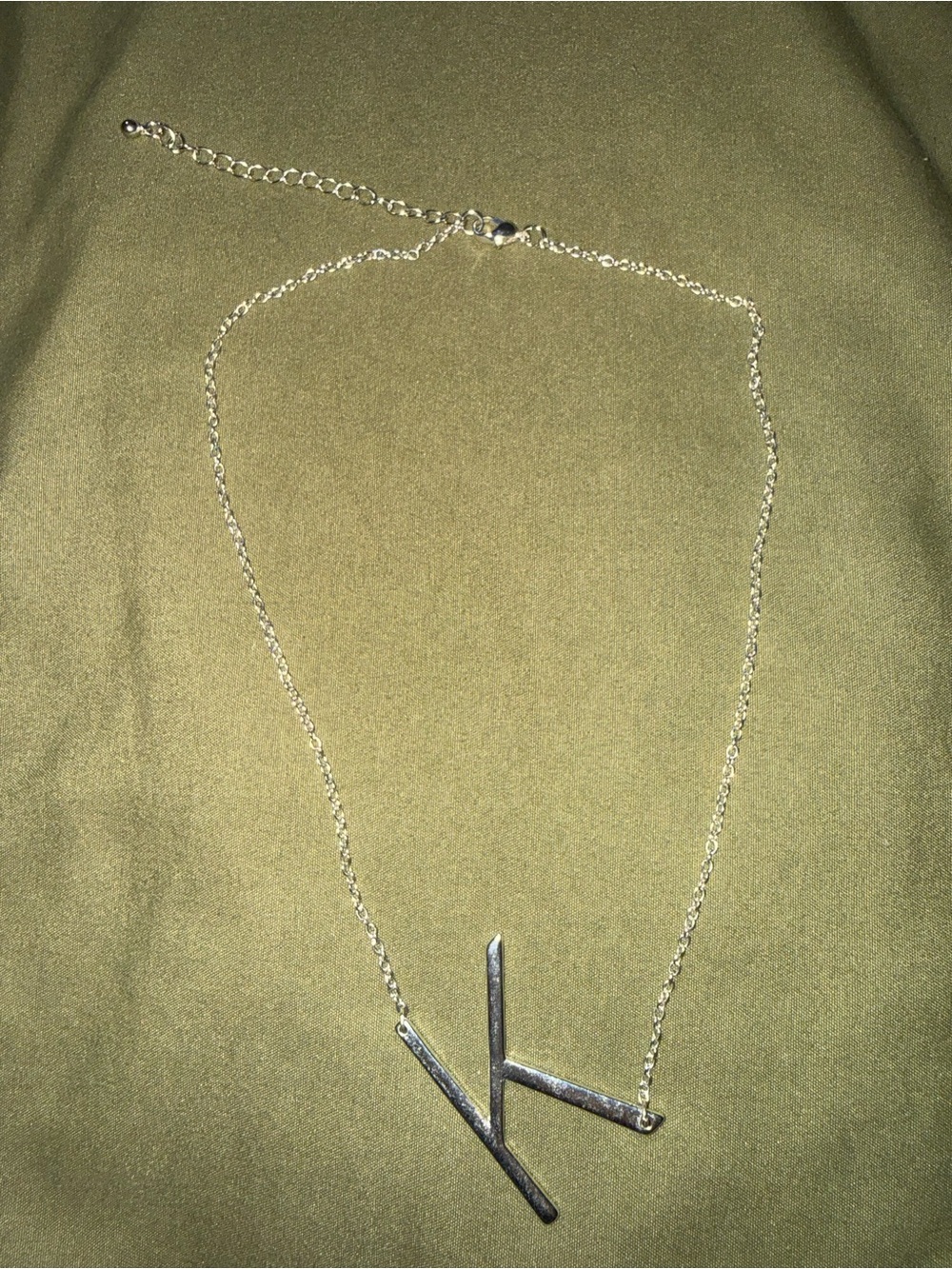Silver 'K' Initial Pendant Necklace - Women Jewelry